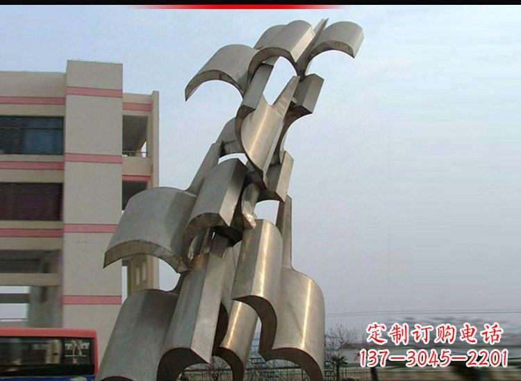 郴州校园不锈钢书本景观雕塑