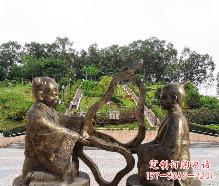 郴州校园抽象孔融让梨铜雕