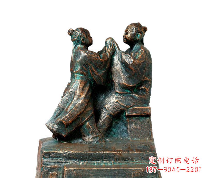郴州校园古代孔融让梨人物铜雕