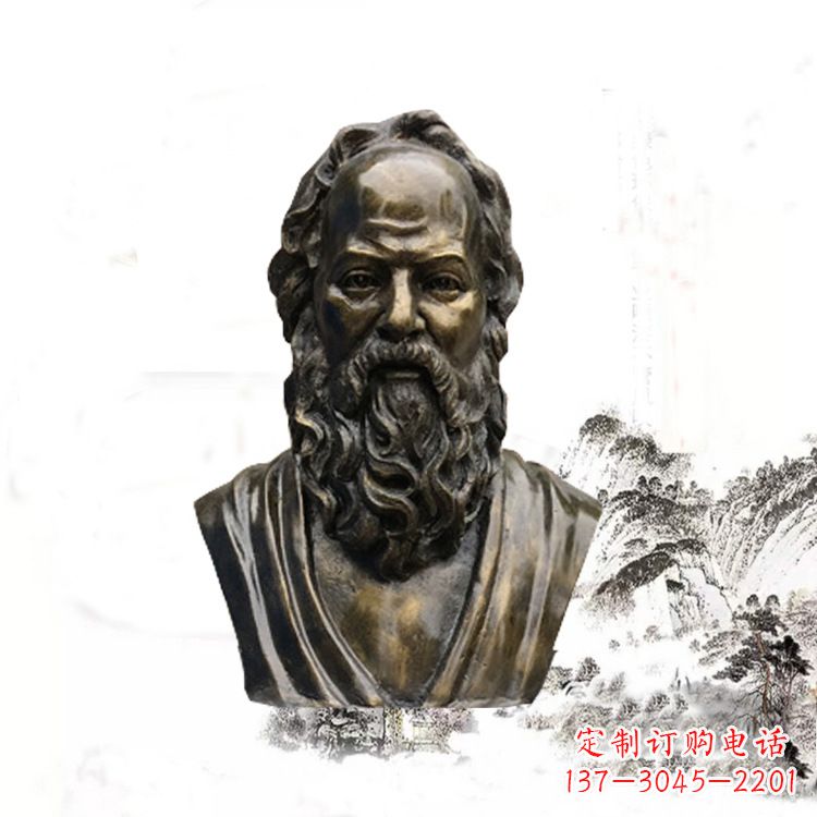 郴州校园名人苏格拉底头像雕塑