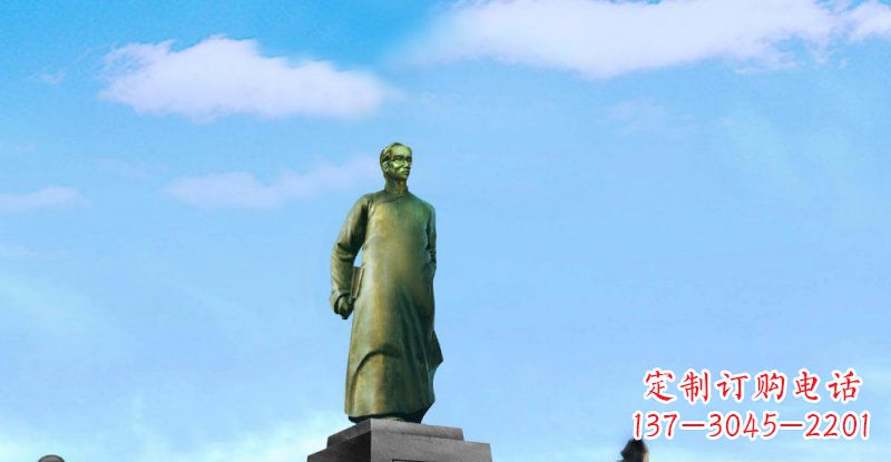 郴州校园朱自清近代名人铜雕