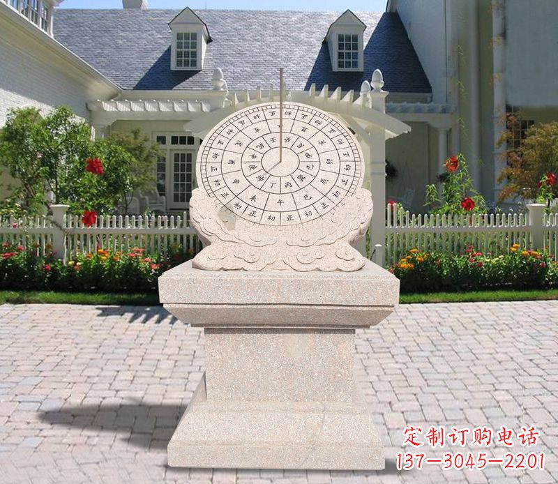 郴州学校大理石日晷石雕 (2)