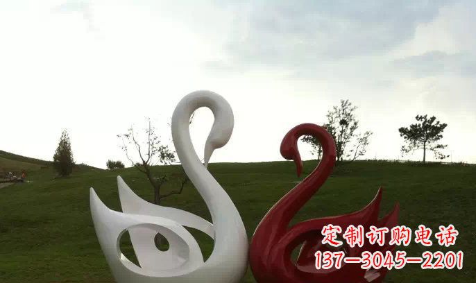 郴州园林不锈钢抽象天鹅雕塑