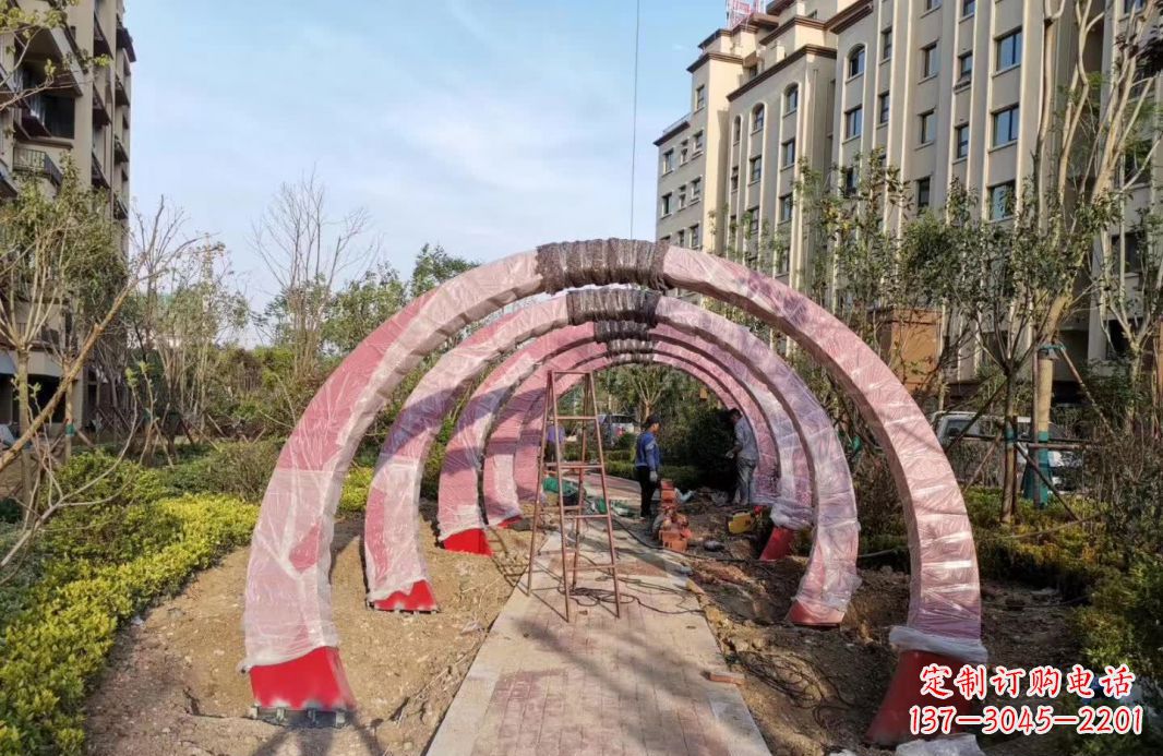 郴州园林不锈钢拱门景观雕塑