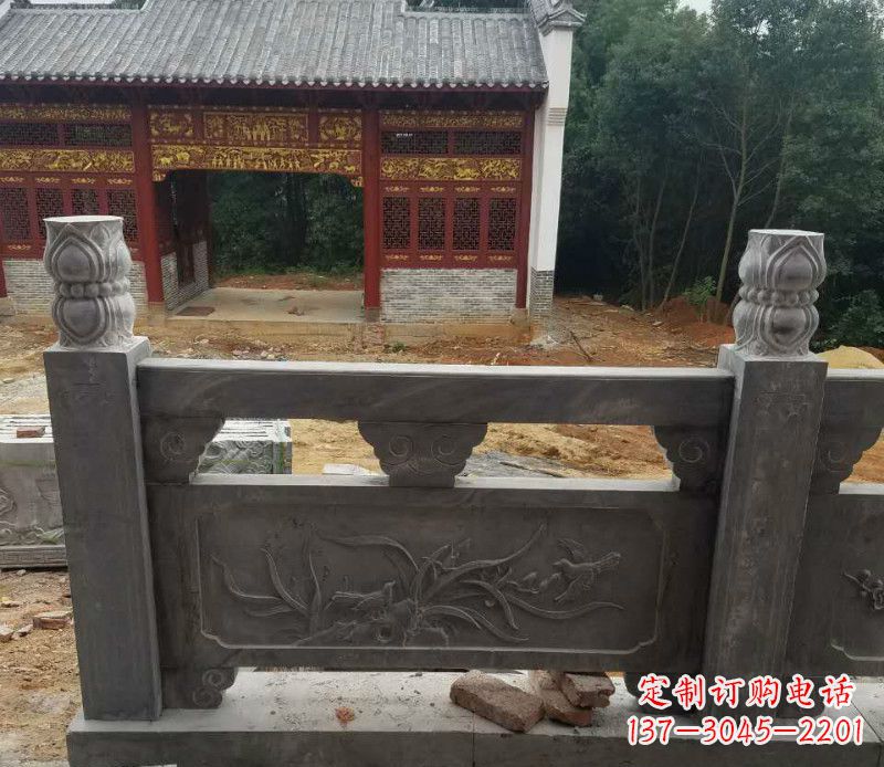 郴州园林仿古兰花石浮雕栏板景观石雕