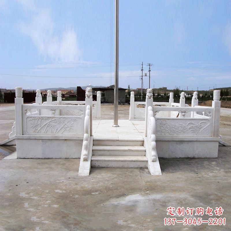 郴州园林广场升旗台汉白玉石雕国旗台