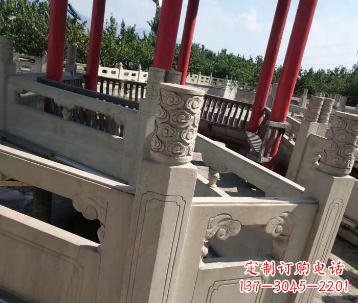 郴州园林景观大理石桥栏板石雕 (3)