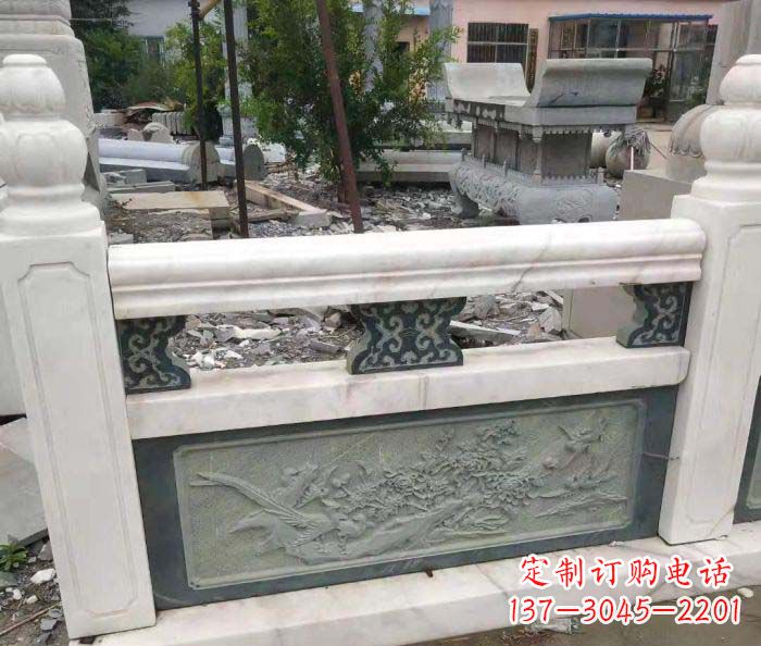 郴州园林景观大理石桥栏板石雕 (2)