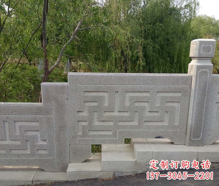 郴州园林景观大理石桥栏板石雕 (7)