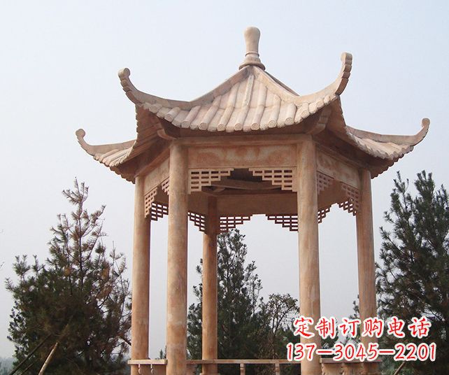 郴州园林景观单层石雕凉亭 (3)