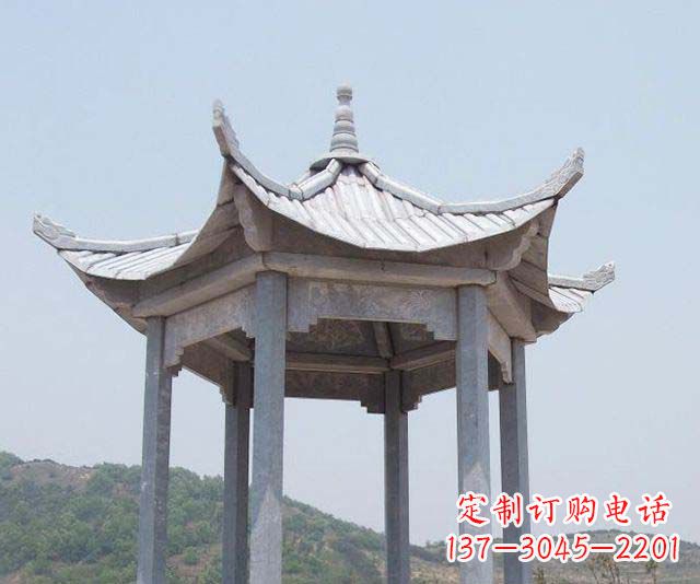 郴州园林景观单层石雕凉亭 (2)