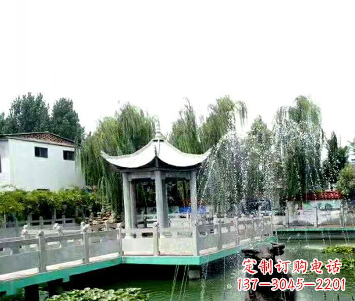 郴州园林景观单层六角石雕凉亭