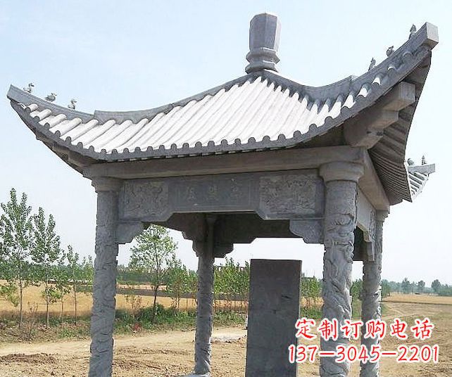 郴州园林景观单层石雕凉亭 (4)