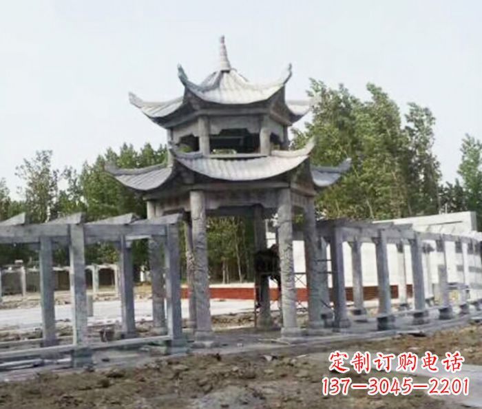 郴州园林景观多层凉亭石雕 (2)