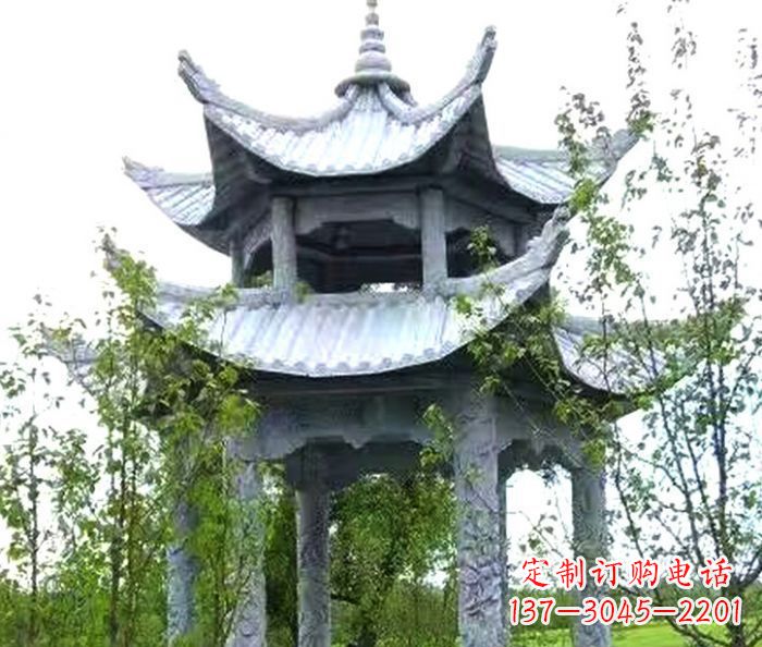 郴州园林景观仿古六角石凉亭