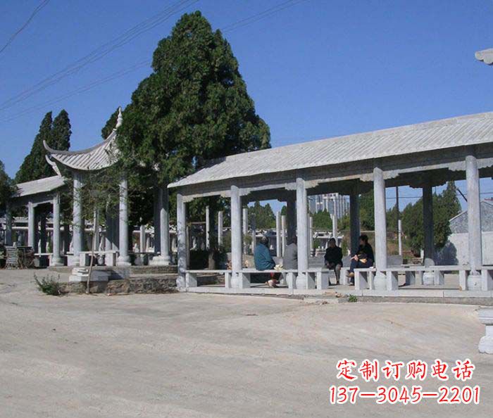 郴州园林景观仿古石雕长廊凉亭 (2)