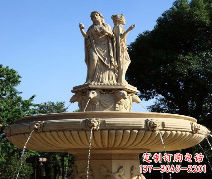 郴州园林景观西方人物喷泉石雕