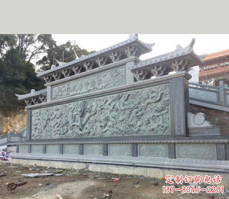 郴州园林九龙壁景观石雕 (2)
