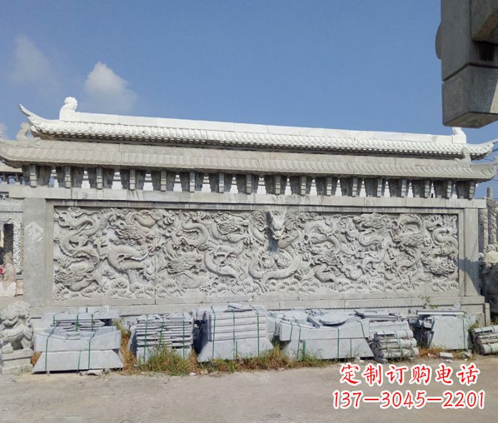 郴州园林九龙壁石雕影壁 (3)