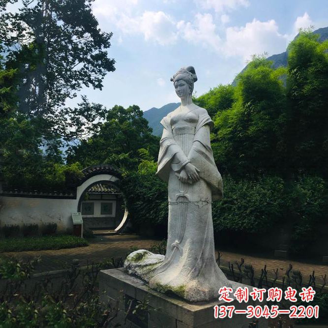 郴州园林历史名人塑像王昭君汉白玉雕塑