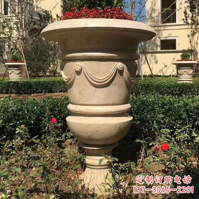 郴州园林砂岩石雕花盆
