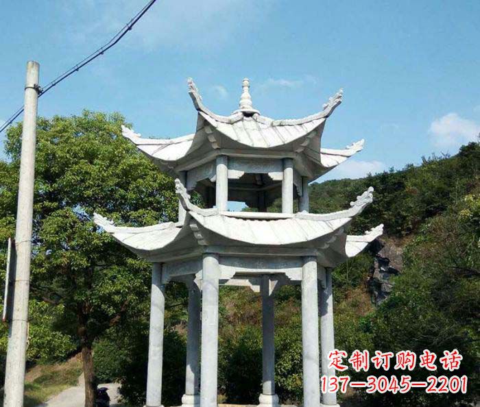 郴州园林双层凉亭石雕