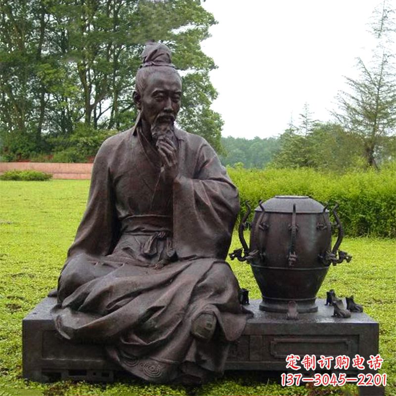 郴州张衡与地动仪铜雕景观-公园园林历史名人情景雕塑