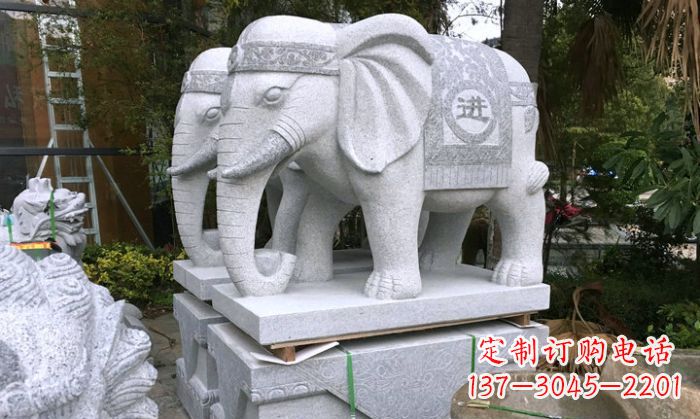 郴州招财进宝大理石门口大象雕塑