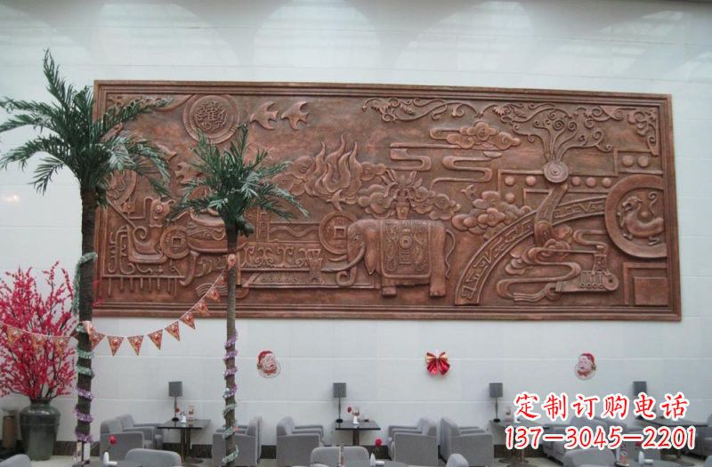 郴州招财进宝大象铜浮雕
