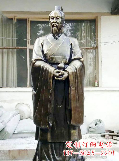 郴州中国古代名医扁鹊铸铜雕像半身像