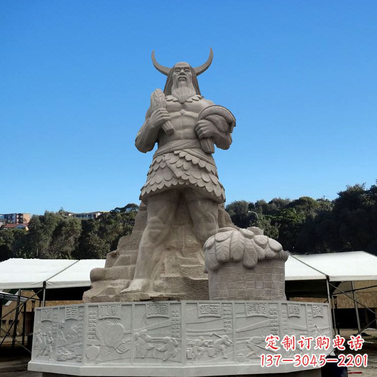 郴州中国上古人物人文初祖汉白玉神农雕像