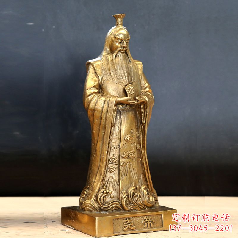 郴州中国上古时期部落联盟首领尧帝铸铜雕像