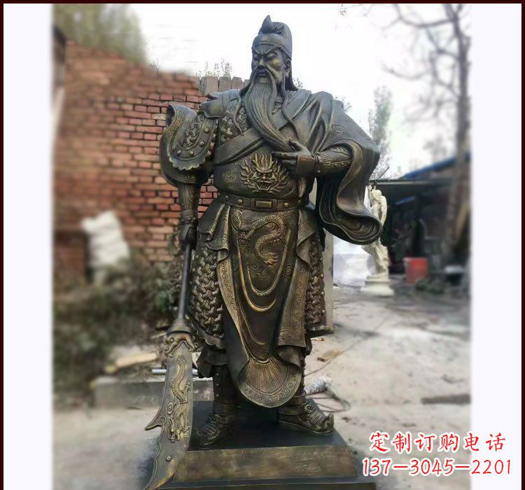 郴州铸铜立式关公雕塑