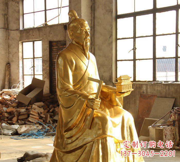 郴州铸铜鲁班古代人物铜雕