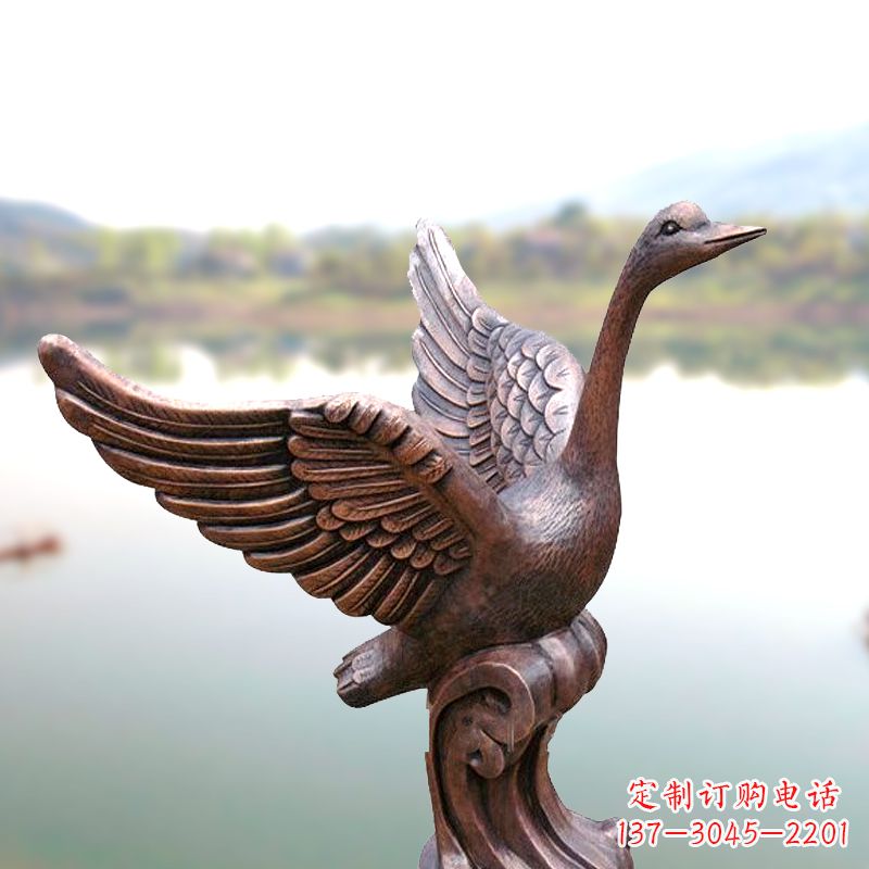 郴州铸铜天鹅景观摆件