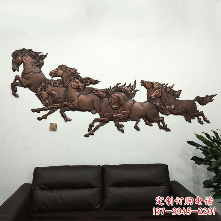 郴州紫铜马儿浮雕装饰画